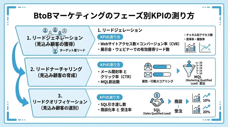 BtoBマーケティングのフェーズ別KPIの測り方
