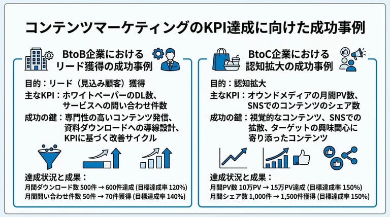 コンテンツマーケティングのKPI達成に向けた成功事例
