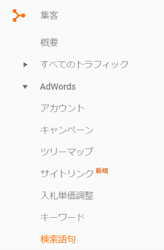 集客＞AdWords＞検索語句