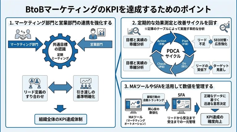 BtoBマーケティングのKPIを達成するためのポイント