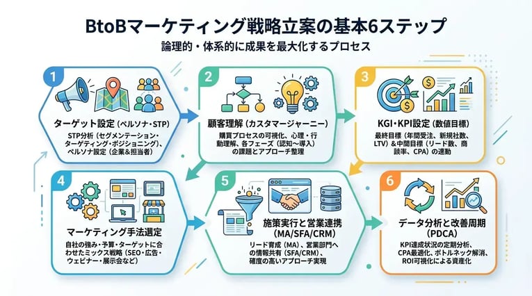BtoBマーケティング戦略立案の基本6ステップ