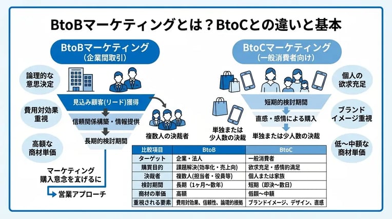 BtoBマーケティングとは？BtoCとの違いと基本