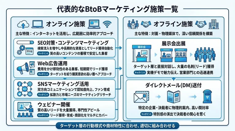 BtoBマーケティングの手法一覧（オフライン編）