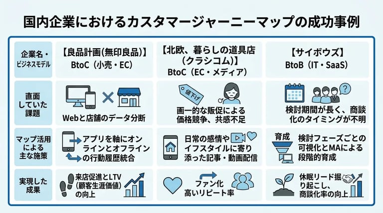国内企業におけるカスタマージャーニーマップの成功事例