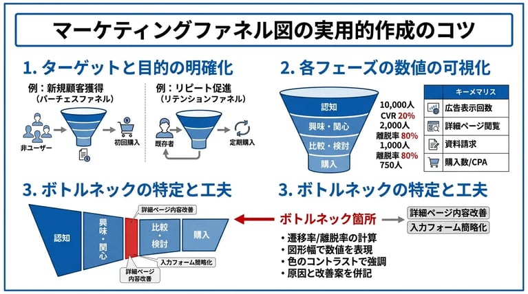 マーケティングファネルの図の作り方とコツ