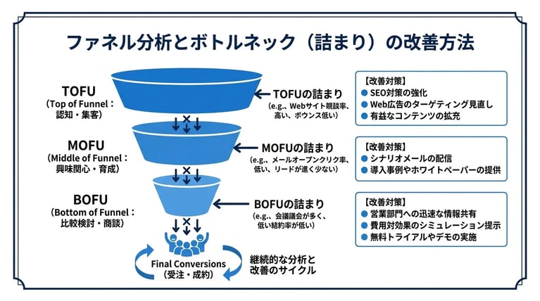 ファネル分析とボトルネック(詰まり)の改善方法