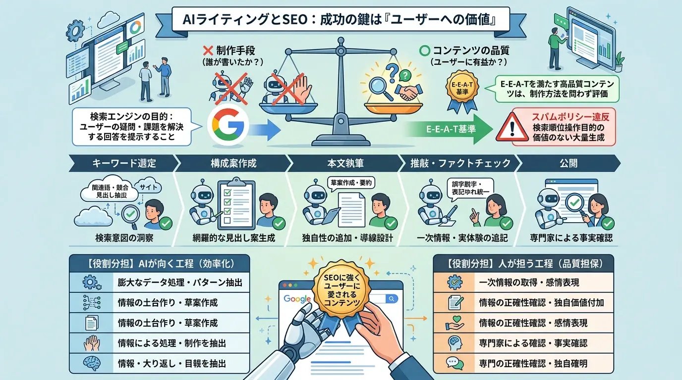 AIライティングとSEOの関係を整理する