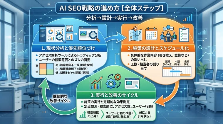 AI SEO対策の進め方【全体ステップ】