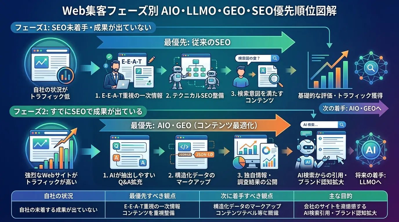 自社の状況別・どの観点から着手すべきか