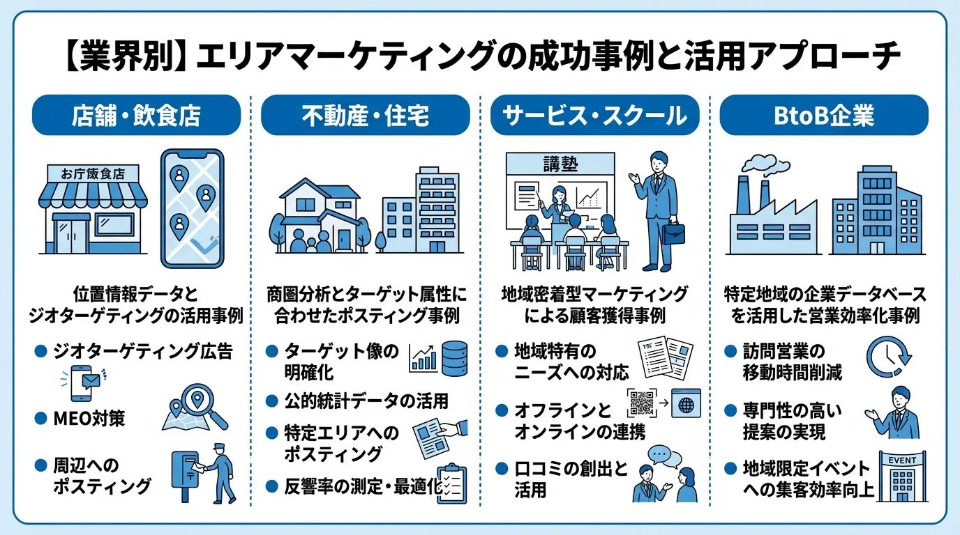 【業界別】エリアマーケティングの成功事例と活用アプローチ