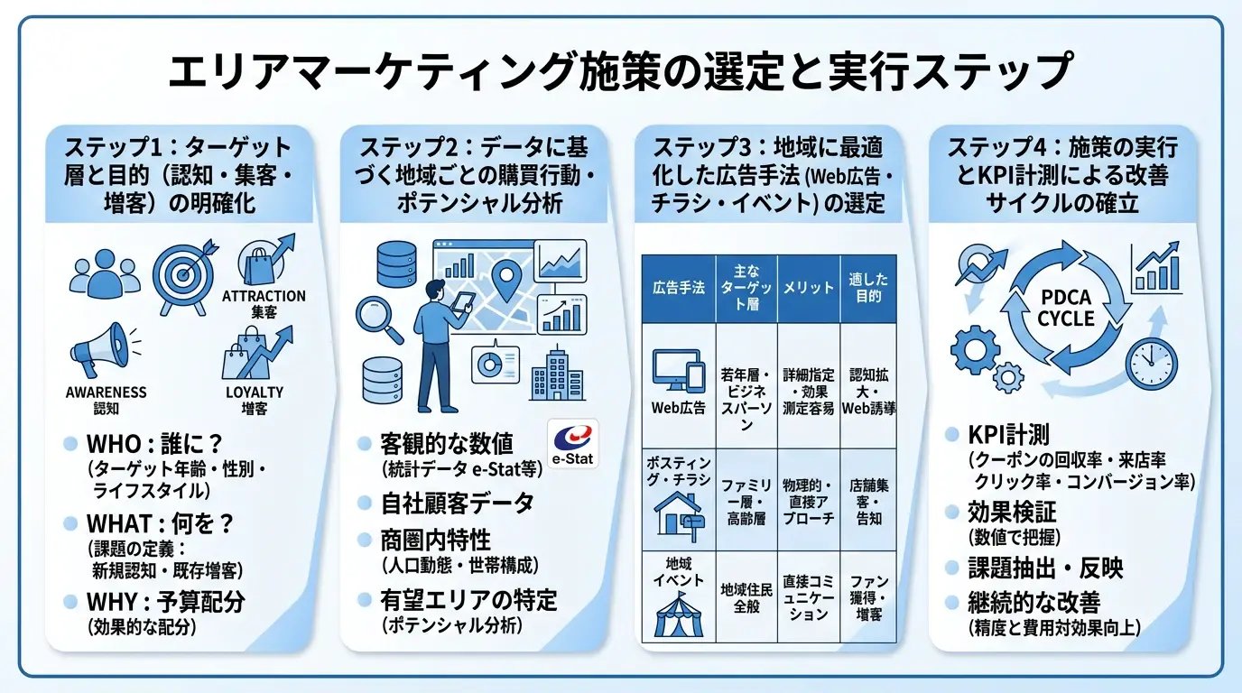 エリアマーケティング施策の選定と実行ステップ