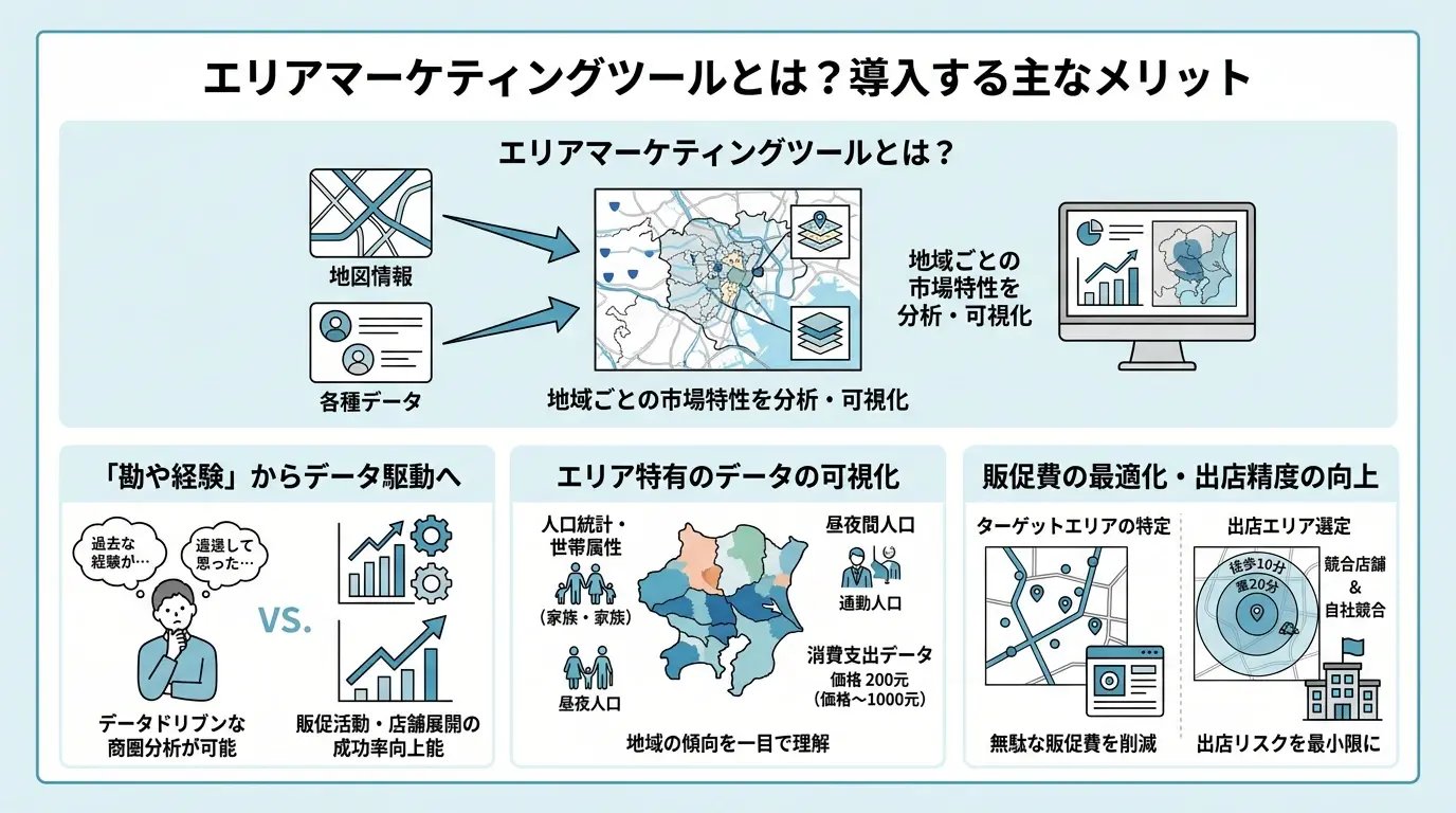 エリアマーケティングツールとは？導入する主なメリット