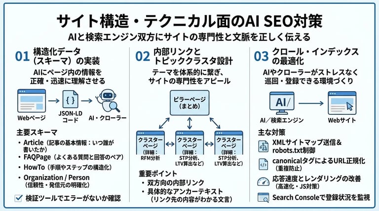 サイト構造・テクニカル面のAI SEO対策