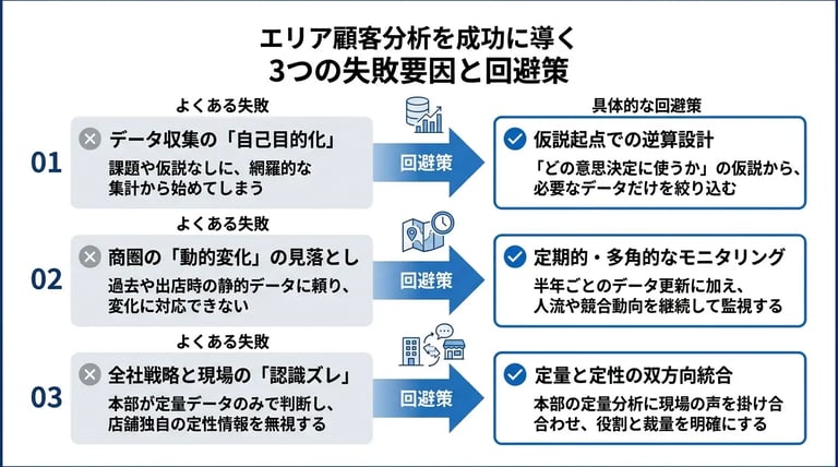 エリア顧客分析でよくある失敗と回避策