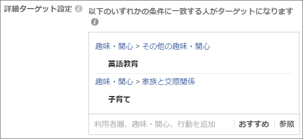 facebook広告-シミュレーション-趣味関心