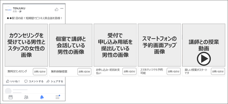 英会話教室のサービスの流れ