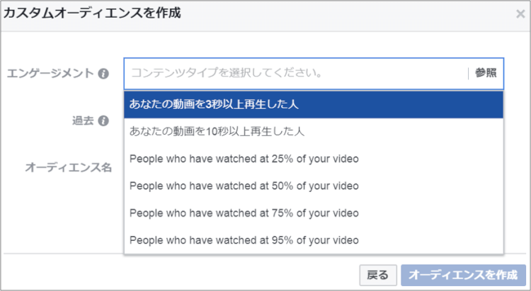 facebook広告動画を再生した人