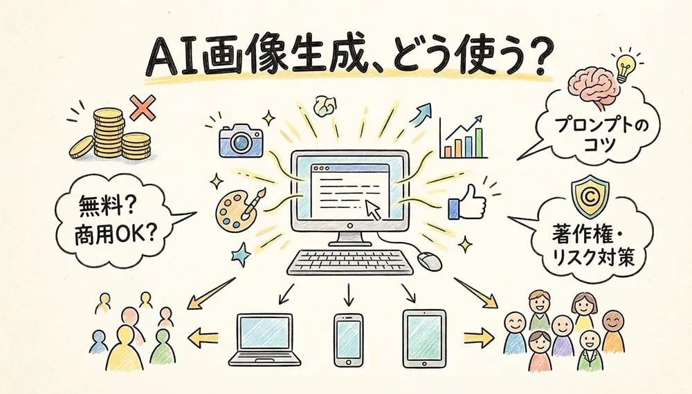 無料で使えるAI画像生成ツールまとめ｜商用利用や著作権の注意点も解説