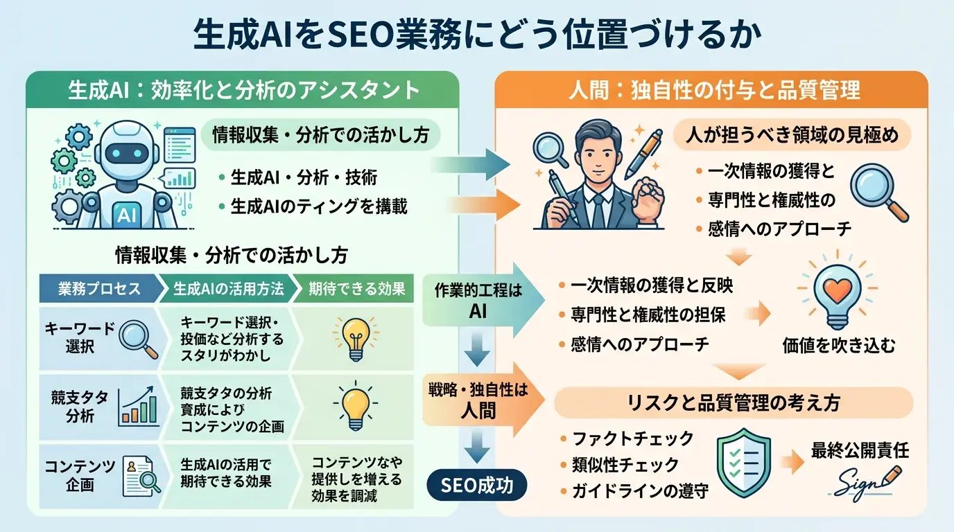 生成AIをSEO業務にどう位置づけるか