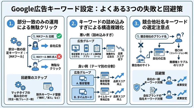 キーワード設定でよくある失敗と回避策