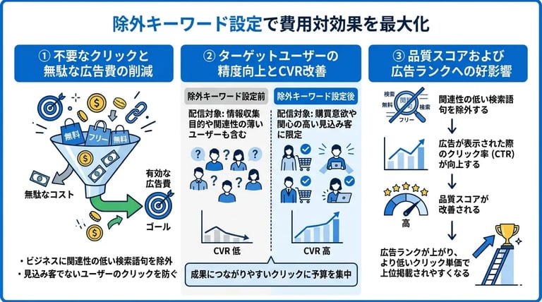 Google広告における除外キーワード設定の重要性とメリット