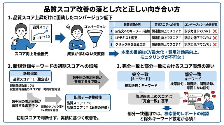 品質スコア改善でよくある失敗と注意点
