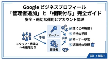 Googleビジネスプロフィールの管理者追加・権限付与の方法を解説