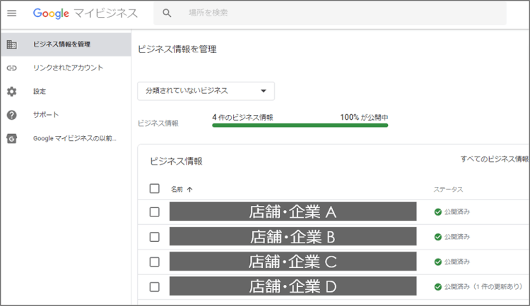 ビジネス情報を管理