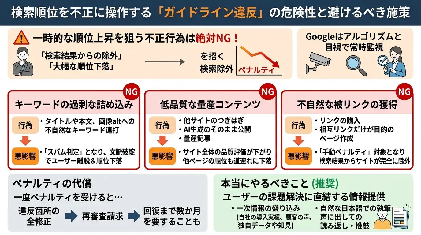 やってはいけないSEO対策