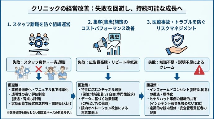 クリニックの経営改善でよくある失敗事例と回避策