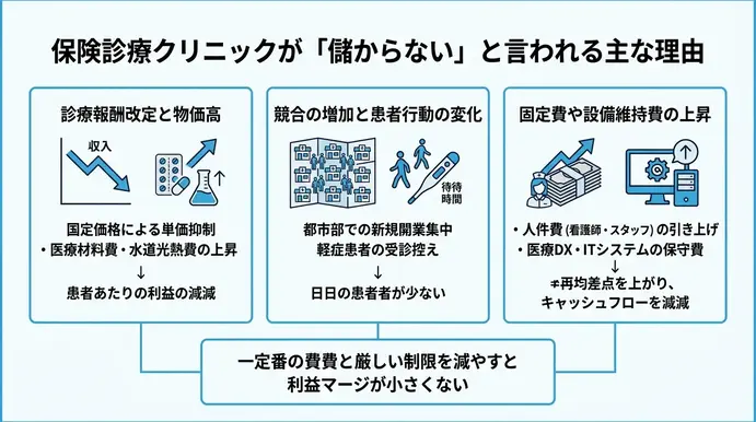保険診療クリニックが「儲からない」と言われる主な理由