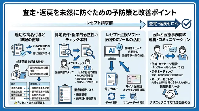 査定・返戻を未然に防ぐための予防策と改善ポイント