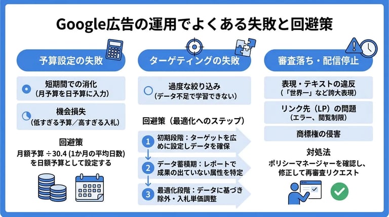 Google広告の運用でよくある失敗と回避策