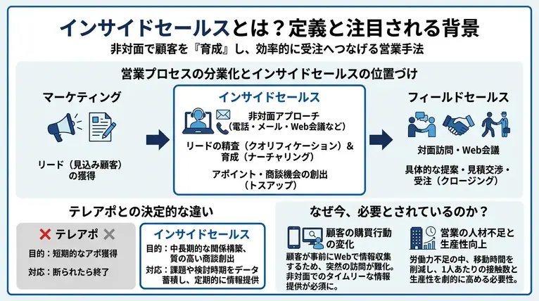 インサイドセールスとは？役割やテレアポとの違い・立ち上げ方を徹底解説