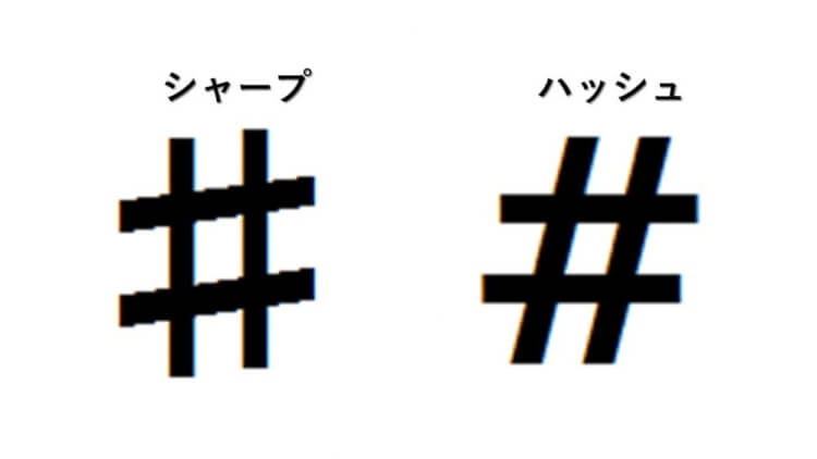 インスタハッシュタグとシャープの違い