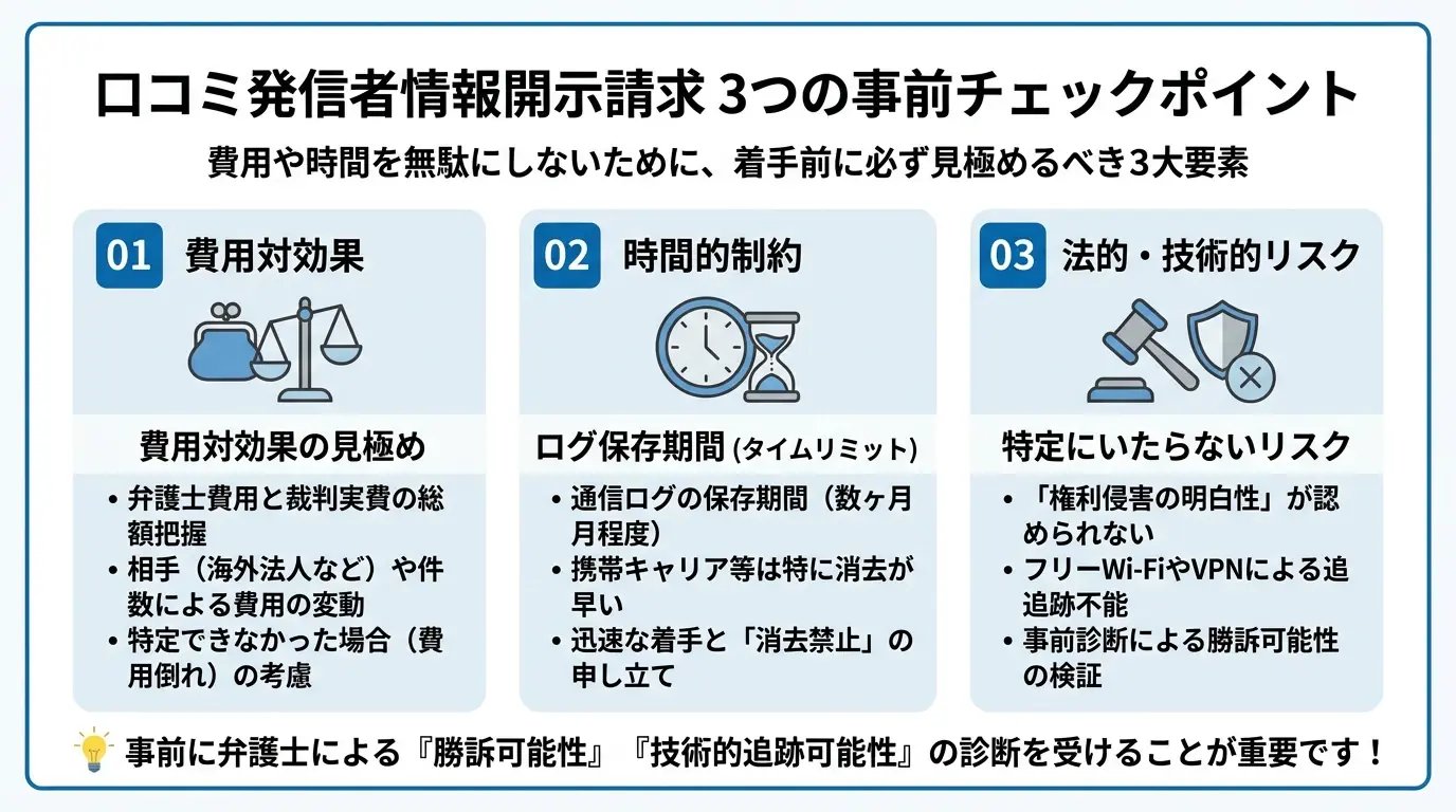 開示請求にかかる費用・期間と実務上の注意点