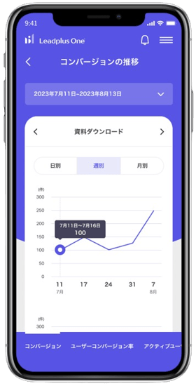 「Leadplus One モバイルアプリ」β版での機能02