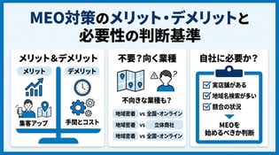 MEO対策のメリットとデメリットとは？必要性の判断軸を解説