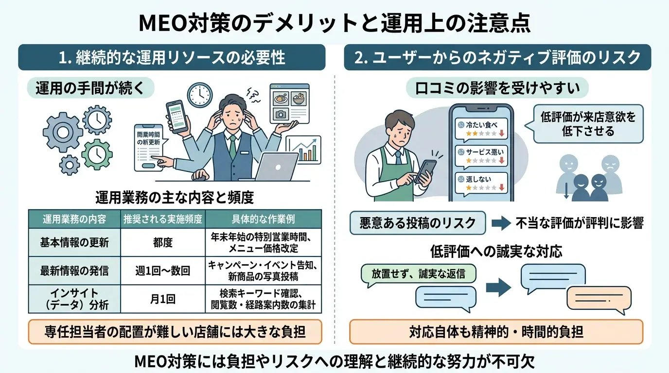 MEO対策のデメリット
