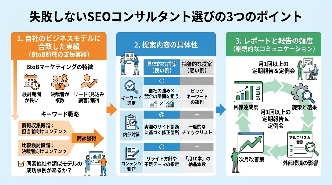SEOコンサルを選ぶ比較ポイント