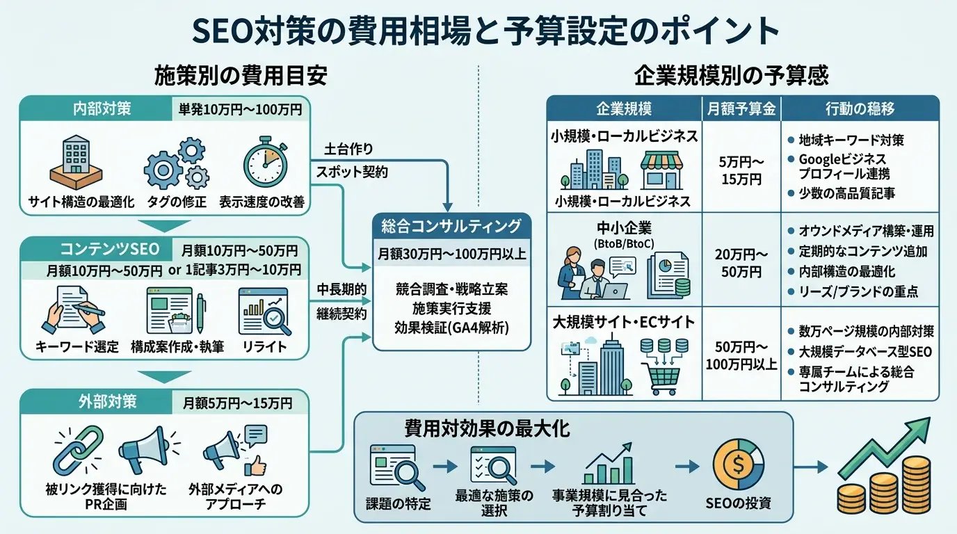 SEO対策の費用相場