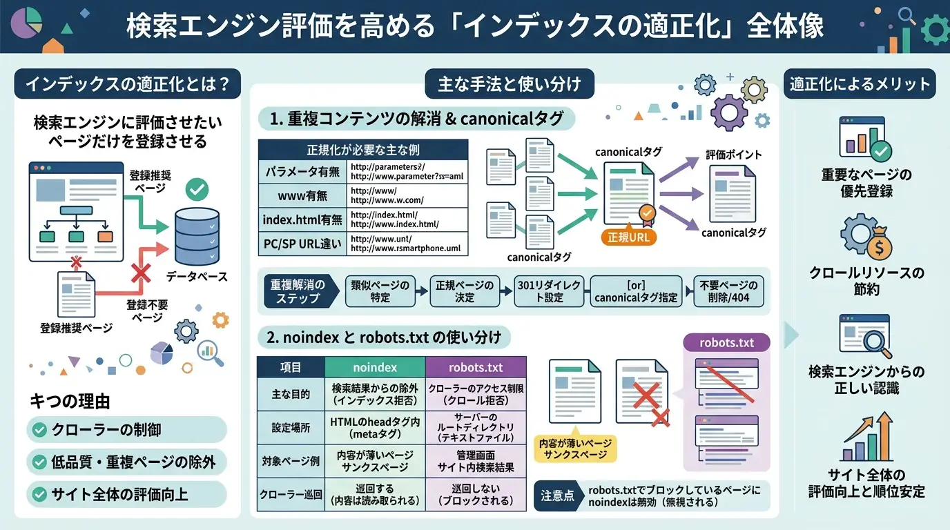 インデックスを適正化する設定