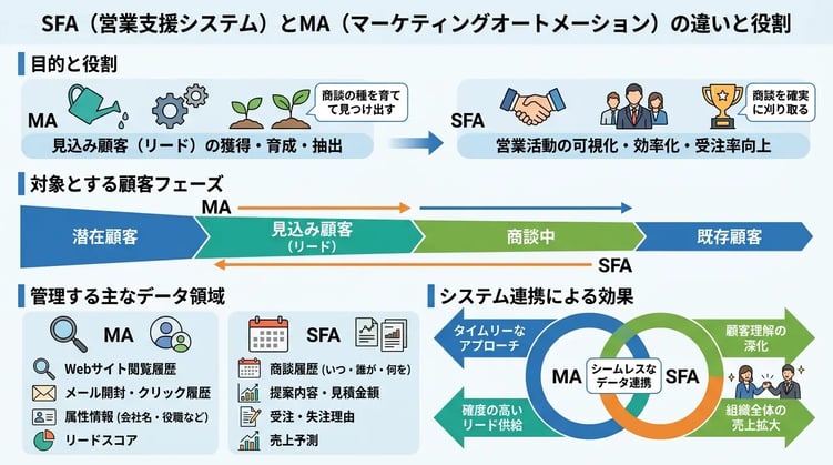 SFAとMAの基礎知識と明確な役割の違い
