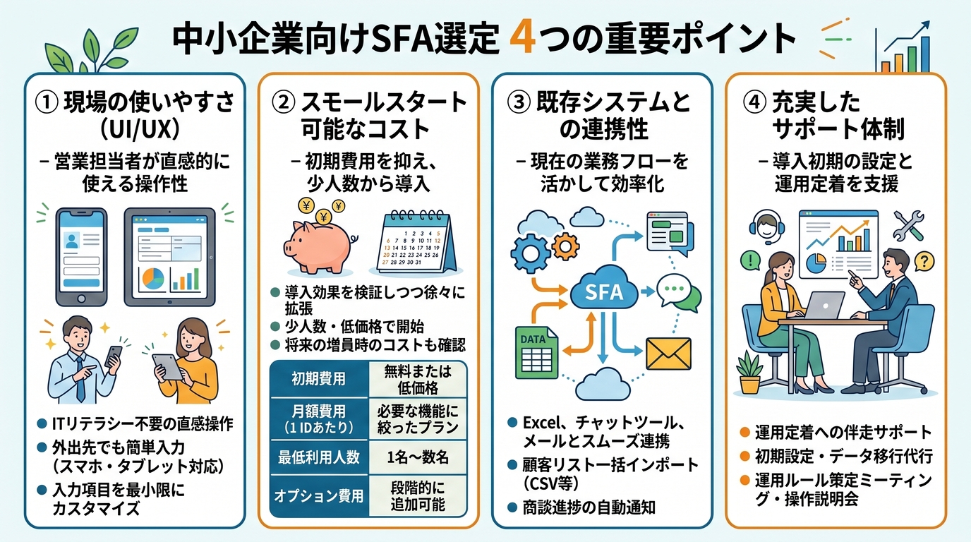 中小企業に最適なSFAツールの選び方と比較ポイント