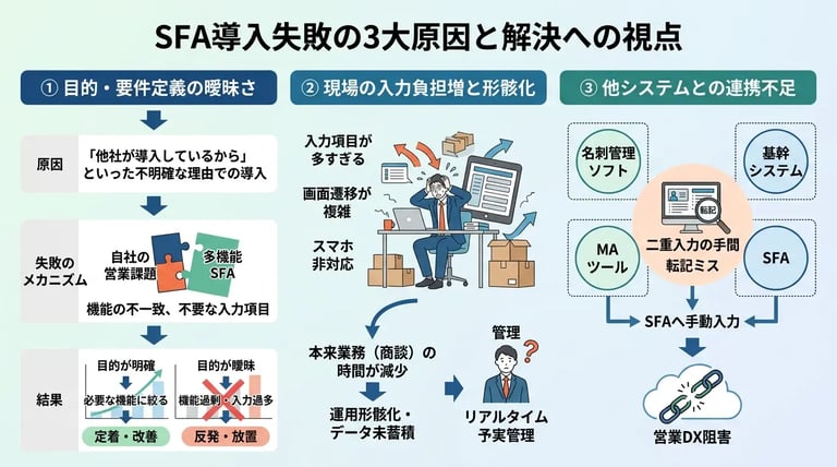 SFA導入でやりがちな失敗パターンと原因