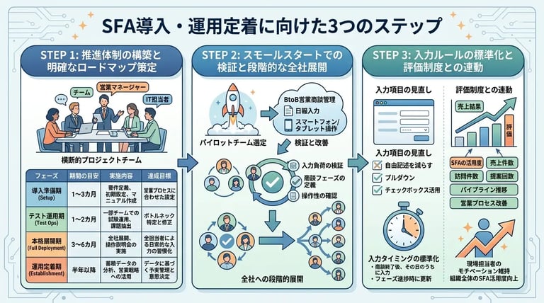 SFA導入から運用定着までの実践ステップ