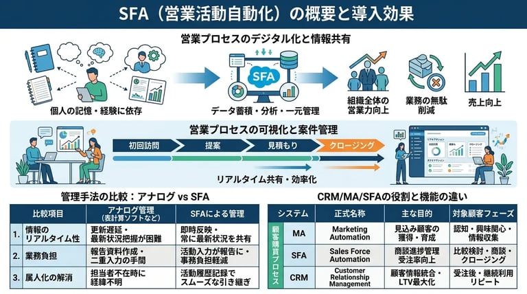 SFA（営業支援システム）とは？基本機能と導入効果