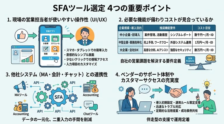 自社に最適なSFAツールを選ぶための比較ポイント