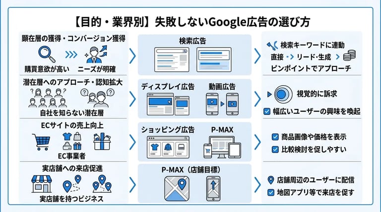 【目的・業界別】失敗しないGoogle広告の選び方