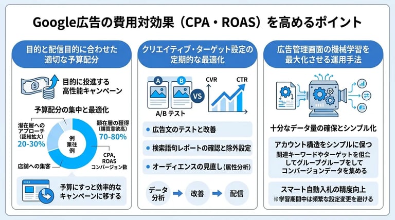 Google広告の費用対効果(CPA・ROAS)を高めるポイント